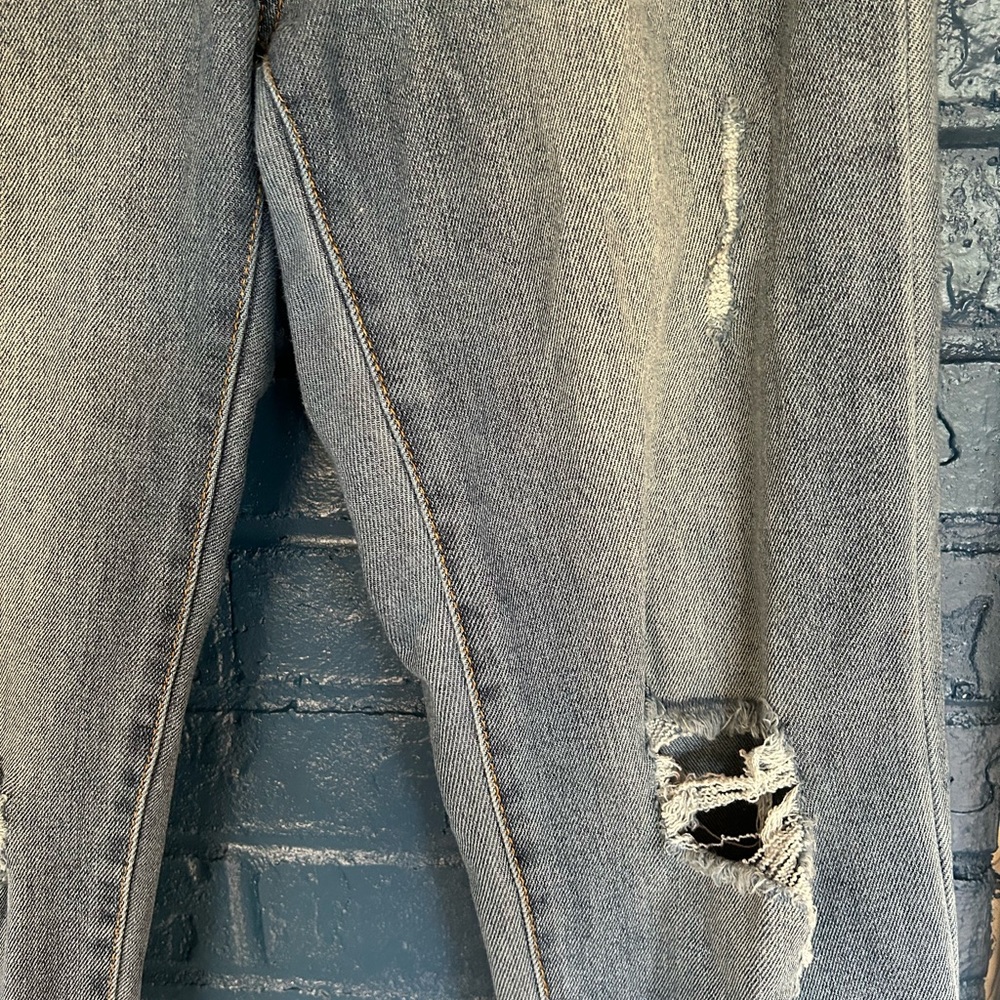 Kendall & Kylie Blue Straight Leg Jeans with Distressed Details - Picture 8 of 11